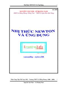 Giáo án môn Toán 11 - Nhị thức newton và ứng dụng