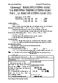 Giáo án môn Toán 11 - Tiết 1: Hàm số lượng giác