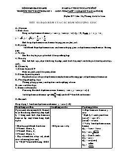 Giáo án môn Toán 11 - Tiết 81: Đạo hàm của các hàm số lượng giác