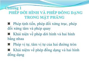 Giáo án môn Toán khối 11 - Bài 1: Phép biến hình