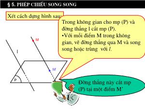 Giáo án môn Toán khối 11 - Bài 5: Phép chiếu song song