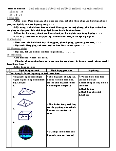 Giáo án môn Toán khối 11 - Chủ đề: Đại cương về đường thẳng và mặt phẳng