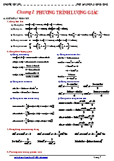 Giáo án môn Toán khối 11 - Chương I: Phương trình lượng giác