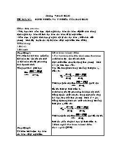 Giáo án môn Toán khối 11 - Chương V: Đạo hàm