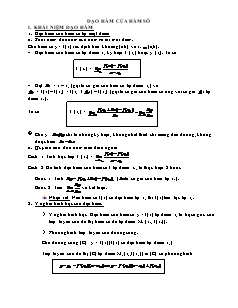 Giáo án môn Toán khối 11 - Đạo hàm của hàm số