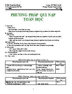 Giáo án môn Toán khối 11 - Phương pháp qui nạp toán học