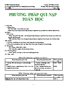 Giáo án môn Toán khối 11 - Phương pháp qui nạp toán học