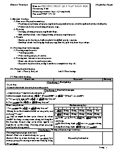 Giáo án môn Toán khối 11 - Phương pháp quy nạp toán học