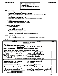 Giáo án môn Toán khối 11 - Quy tắc đếm