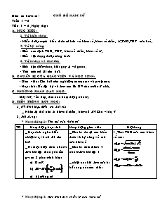 Giáo án môn Toán khối 11 - Tiết 1, 2: Chủ đề hàm số