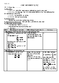 Giáo án môn Toán khối 11 - Tiết 12: Chủ đề phép vị tự
