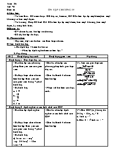 Giáo án môn Toán khối 11 - Tiết 26: Ôn tập chương IV