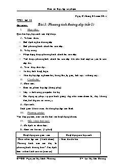 Giáo án môn Toán khối 11 - Tiết 34 - Bài 3: Phương tình đường elip (tiết 1)