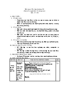 Giáo án môn Toán khối 11 - Tiết 57, 58: Bài soạn: Ôn tập chương III