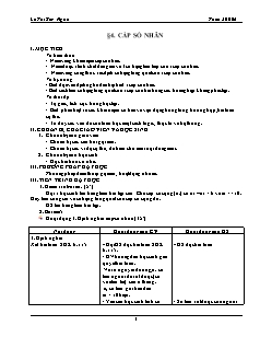 Giáo án môn Toán lớp 11 - Bài 4: Cấp số nhân