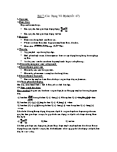 Giáo án môn Toán lớp 11 - Bài 7: Các Dạng Vô Định (tiết 67)