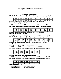 Giáo án môn Toán lớp 11 - Bài tập chương V: Thống kê
