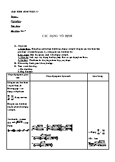 Giáo án môn Toán lớp 11 - Các dạng vô định