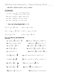 Giáo án môn Toán lớp 11 - Phương trình lượng giác cơ bản