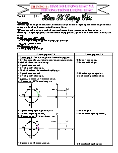 Giáo án môn Toán lớp 11 - Tiết 1, 2, 3: Hàm số lượng giác