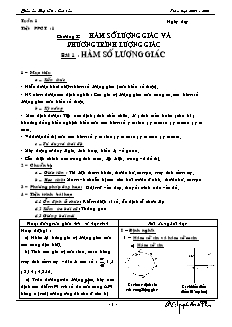 Giáo án môn Toán lớp 11 - Tiết 1 đến tiết 9