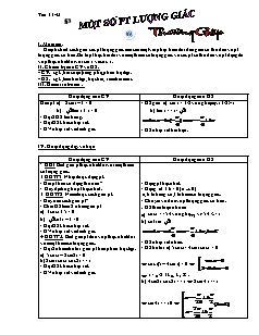 Giáo án môn Toán lớp 11 - Tiết 11, 12, 13: Một số phương trình lượng giác