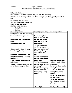 Giáo án môn Toán lớp 11 - Tiết 12: Đại cương về đường thẳng và mặt phẳng