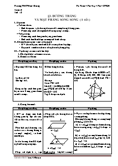 Giáo án môn Toán lớp 11 - Tiết 18: Đường thẳng và mặt phẳng song song (1 tiết)