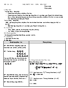Giáo án môn Toán lớp 11 - Tiết 24, 25: Nhị thức niu – tơn, bài tập