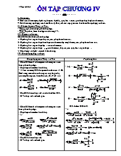 Giáo án môn Toán lớp 11 - Tiết 60, 61: Ôn tập chương IV