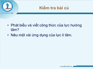 Giáo án môn Vật lý 10 - Bài 15: Bài toán về chuyển động ném ngang