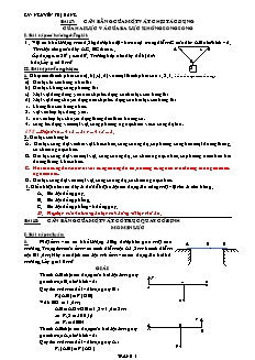 Giáo án môn Vật lý 10 - Bài 17: Cân bằng của một vật chịu tác dụng của hai lực và của ba lực không song song