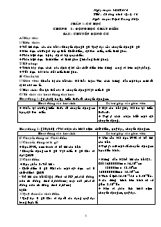 Giáo án môn Vật lý 10 - Bài1: Chuyển động cơ