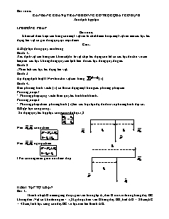 Giáo án môn Vật lý 10 - Cân bằng của vật rắn khônng có trục quay cố định