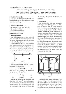 Giáo án môn Vật lý 10 - Cân khối lượng của một vật trên cân kỹ thuật