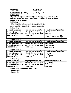 Giáo án môn Vật lý 10 - Tiết 28: Bài tập