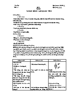 Giáo án môn Vật lý 8 tiết 5: Sự cân bằng lực- Quán tính