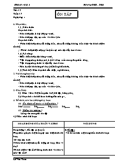 Giáo án môn Vật lý khối 8 tiết 17: Ôn tập