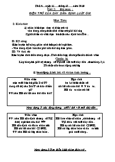 Giáo án môn Vật lý khối 9 - Tiết 2: Điện trở của dây dẫn - Định luật ôm