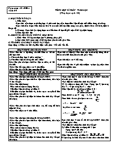 Giáo án phụ đạo môn Lý 10 - Tuần 9