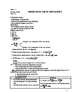 Giáo án Phụ đạo Vật lí 10 - Chuyển động thẳng biến đổi đều