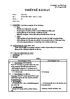 Giáo án Tập đọc 2 tuần 19: Chuyện bốn mùa (2 tiết)