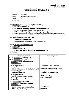 Giáo án Tập đọc 2 tuần 23: Nội quy đảo khỉ