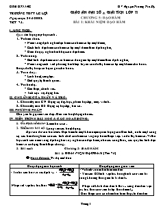 Giáo án Toán lớp 11 - Bài 1: Khái niệm đạo hàm