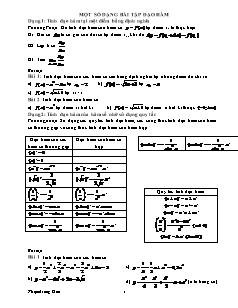 Giáo án Toán lớp 11 - Một số dạng bài tập đạo hàm
