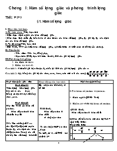 Giáo án Toán lớp 11 - Tiết 1, 2, 3: Hàm số lượng giác