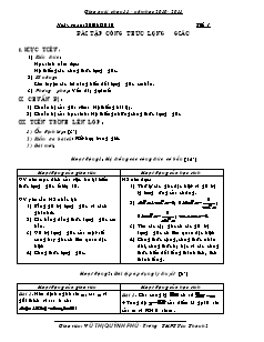 Giáo án tự chọn lớp 11 môn Toán