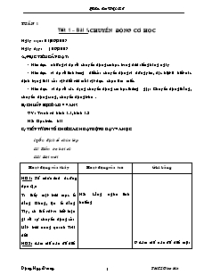 Giáo án Vật lí 8 - THCS Giao Hà