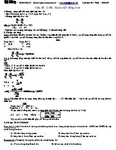 Giáo án Vật lý 10 - Chủ đề 2: Định luật Sáclơ, QT đẳng tích