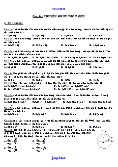 Giáo án Vật lý 10 - Chủ đề: Chuyển động tròn đều